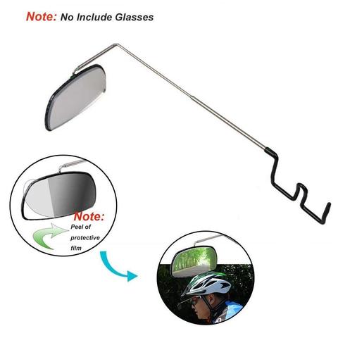 Bike Aluminum Bicycle Cycling Horse Riding Glass Mirror 360 Adjustment Rear View Mount Mirror Helmet Eyeglass Rear View A3S5 ► Photo 1/6