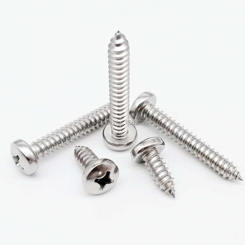 50pcs M1 M1.2 M1.4 M1.7 M2 M2.2 M2.6 M3 M3.5 M4 Micro Small 304 stainless steel Cross Phillips Pan Round Head Self tapping Screw ► Photo 1/6