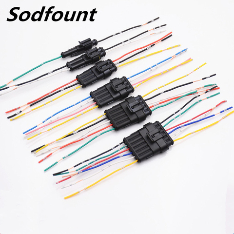 1 Sets/lots 1/2/3/4/5/6 Pin Car Waterproof Electrical Connector Plug with Electrical Wire Cable Car auto truck wire harness ► Photo 1/2