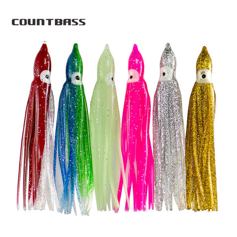 30pcs COUNTBASS 12cm 15cm 18cm  Trolling Squid Skirts, Soft Octopus Lures, Hoochie Fishing Baits, Tuna Tail, Tackle Craft, ► Photo 1/6