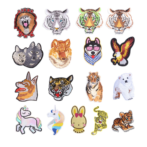 Animal Tiger Embroidery Patches Iron On Patch For Clothing DIY Stickers Sew On Clothes Denim Jacket Backpack Handbag Badges F ► Photo 1/6