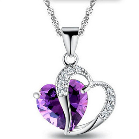 2022 Sell like hot cakes 6 colors Top Class lady fashion heart pendant necklace crystal jewelry new girls ► Photo 1/6