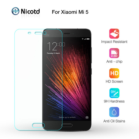 NicoTD 0.26mm 9H HD Tempered Glass For XiaoMi Mi5 Screen Protector Film XiaoMi Mi 5 No Fingerprint Frosted Glass Protective ► Photo 1/1