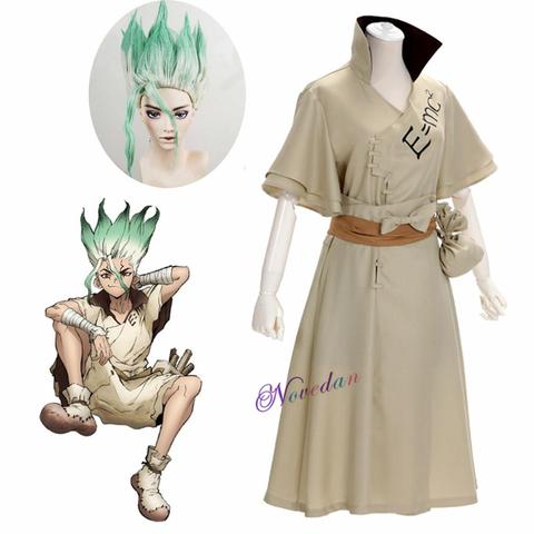 Dr. Stone Anime Doctor Stone Senku Ishigami Cosplay Costume Adult Men Senku Uniform Outfit Wig Halloween Carnival Party Suit ► Photo 1/6