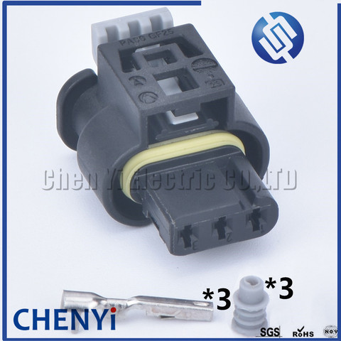 1 set 3 pin waterproof auto automotive cable connector VW reversing radar camshaft sensor plug female 805-121-521 7615490-03 ► Photo 1/5