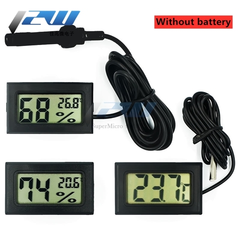 LCD Digital Thermometer Hygrometer Temperature Humidity Meter with Vehicle Probe Reptile Terrarium Fish Tank Cooler ► Photo 1/6