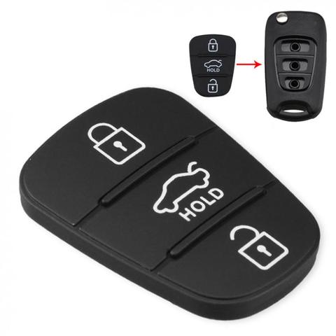3 Buttons Rubber Pad Insert Replacement for Hyundai Solaris Accent Tucson l10 l20 l30 Kia Rio Ceed Remote Car Key Shell ► Photo 1/6