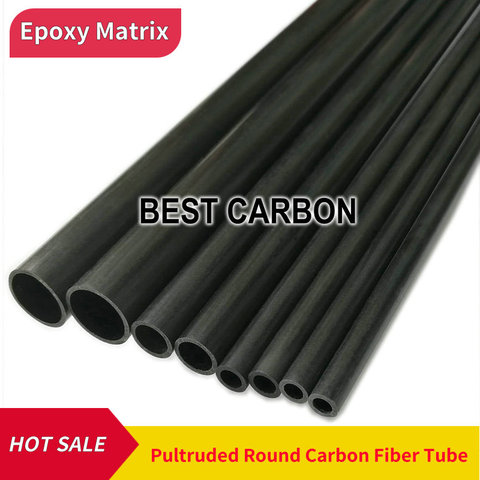Free shiping OD1.5mm to 12mm , 500mm length Round Pultruded Carbon Fiber Tube, CFK Rohre , carbon fibre pole ► Photo 1/4
