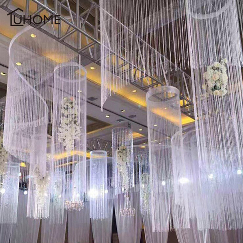 8 Colors 1x2m Shiny Tassel Flash Silver Line String Curtain Window Door Divider Sheer Curtain Valance Home Wedding Decoration ► Photo 1/6