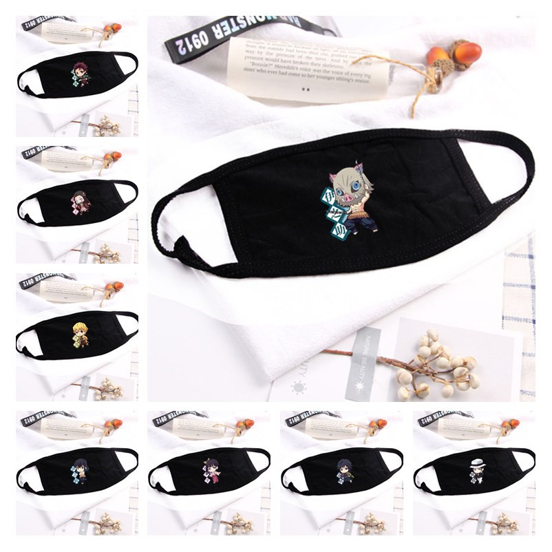 Buy Online New Demon Slayer Kimetsu No Yaiba Hashibira Inosuke Cosplay Mask Tomioka Giyuu Cotton Half Face Masks Sports Breathable Props Alitools