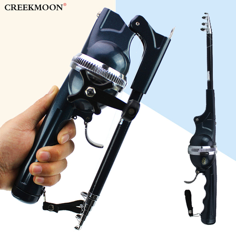 1Set/Bag Portable Folding Mini Fishing Rod Telescopic Epoxy Resin Poles with Reel Line Travel Rods for Fish Folded Spinning Rod ► Photo 1/6