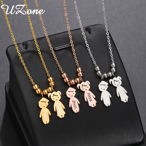 Custom Name Girl Boy Necklaces Engraved Can choose Stainless Steel Personalized Necklaces For Family Gifts ► Photo 1/6