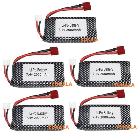 1-5PCS 7.4V 2000mah Lipo Battery/charger For XINLEHONG 9125 Remote Control toys Car Spare Parts 9125 battery XLH 7.4V 1600mah ► Photo 1/5