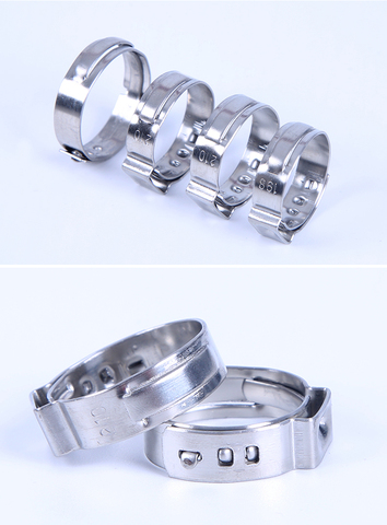 10Pcs 6.5mm-11.8mm Stainless Steel 304 Single Ear Hose Clamps HW179 ► Photo 1/3