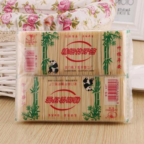 250PCS / bag Bamboo Toothpick Disposable Natural Toothpicks Fruit Single Sharp Tooth Sticks Restaurant Kitchen Accessories Tools ► Photo 1/6