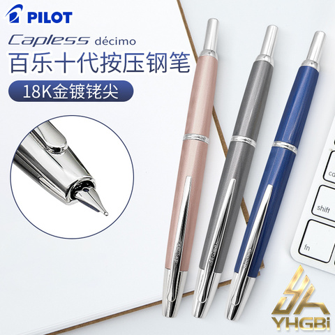 Pilot Pen Capless Fountain Pen Decimo Original 18K Gold Nib Ink Pen FCT-15SR Set of Pens Stationery Goods for Writing ► Photo 1/6