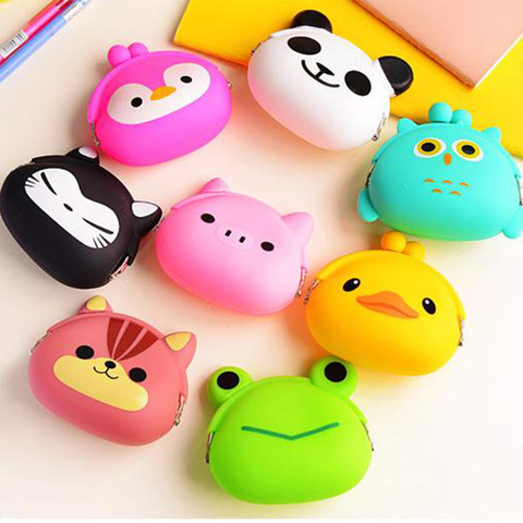 Girls Animals Mini Coin Purse Silicone Mini Coin Bag Change Wallet Purse Small Women Key Wallet Coin Wallet Children Kids #C ► Photo 1/1