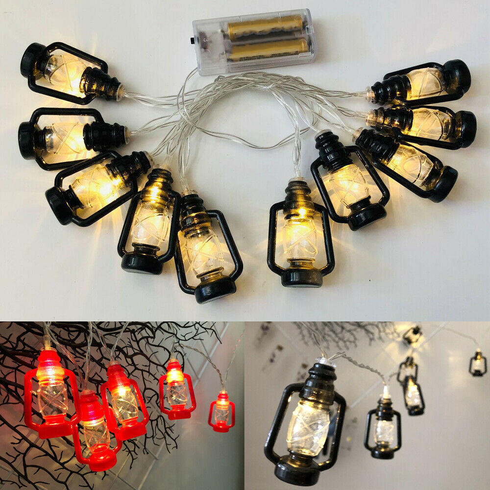 10 Lantern LED Fairy String Light Oil Lamp Ramadan Muslim Islam Light EID Party 