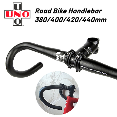 UNO Bicycle Bent Handlebar Ultralight Bicycle Handle 31.8 Drop Bar Racing Road Bike Handlebar 380/400/420/440mm Bike Accessories ► Photo 1/6