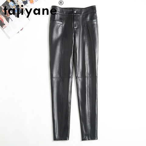 Tajiyane Pants Women 2022 Real Leather Pants Genuine Sheepskin Trousers Woman High Wasit Trousers Leggings Pantalones TN846 ► Photo 1/6