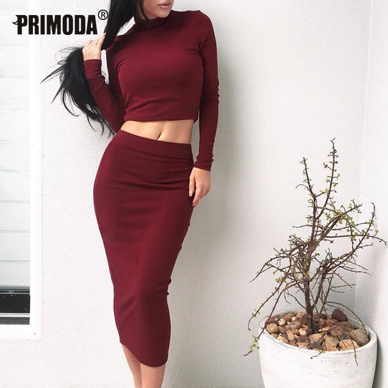 Women Sets Turtleneck Autumn Shorts Tops Mid-Calf Skirts Suits Sexy Club  Sets 2 Pieces Slim Wine Red Night Party Outfits PR815G - Price history &  Review | AliExpress Seller - PRIMODA Official