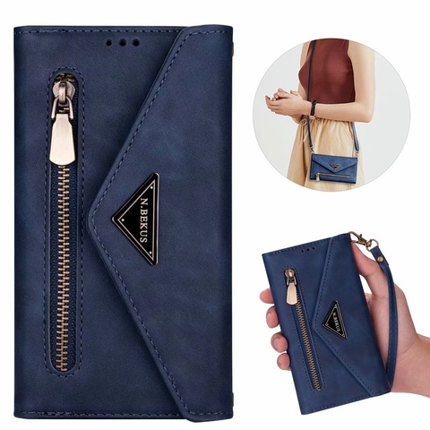 Case For Xiaomi Redmi Note 9 Pro Max 9S 8 8A 7 7A Mi Note 10 Pro CC9 K30 Poco F2 X2 lite Flip Shoulder Strap leather wallet case ► Photo 1/1