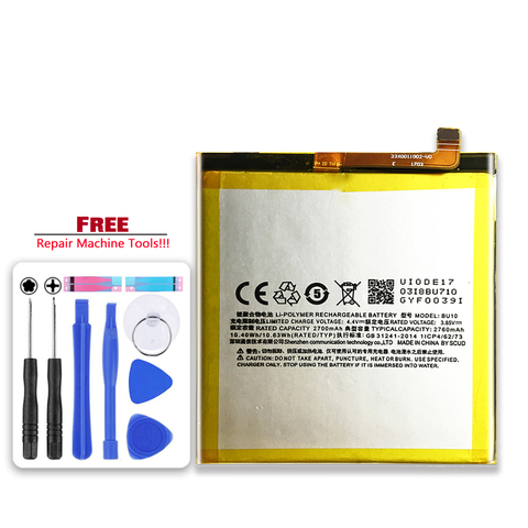 Battery For Meizu M1 M2 M3 M3S M5 M5S M5C M6 (Note mini Max M 5s/5c)/Meilan U10 U20 M15/MX4 MX5 MX6 pro/Pro 5 6 7 Plus/Note5 ► Photo 1/6