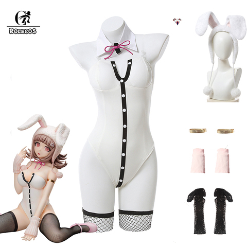 ROLECOS Game Super DanganRonpa 2 Cosplay Chiaki Nanami Bunny Girl Sexy Jumpsuits Bodysuit Hat Women Cosplay Costumes Halloween ► Photo 1/6