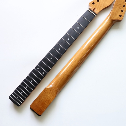 High gloss finished roasted Maple tl guitar neck with black wood fingerboard 42mm bone nut and 22 frets ► Photo 1/6