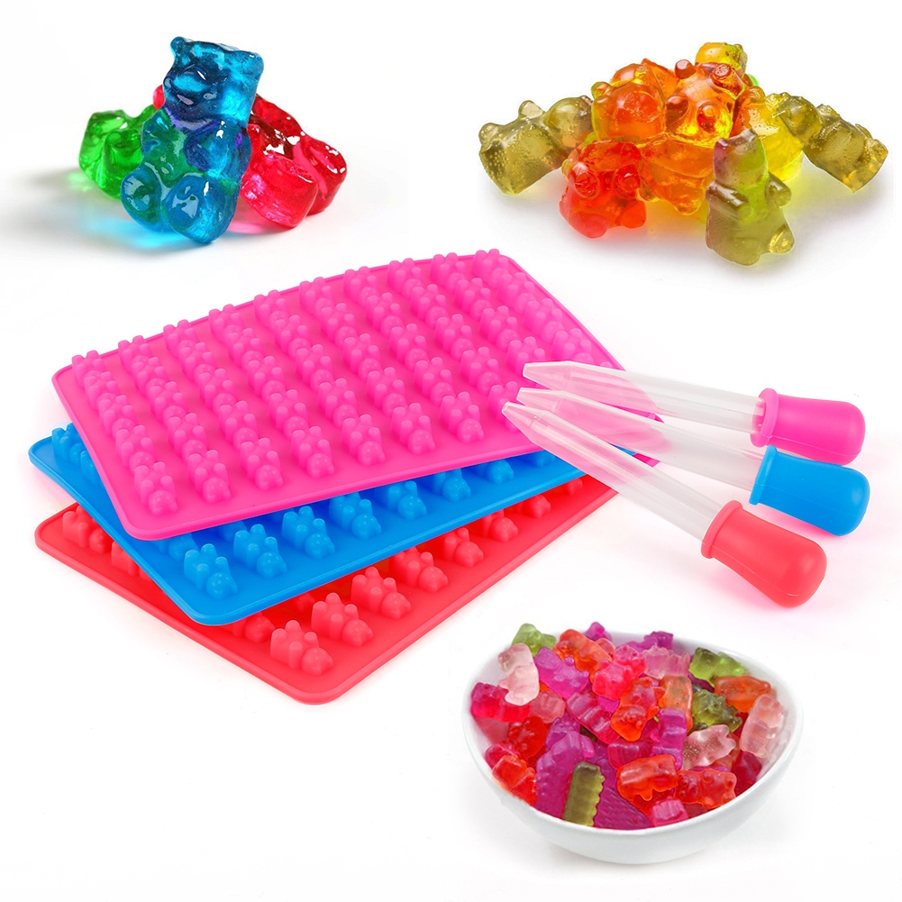 Mujiang 50 Cavity Bear Silicone Gummy Chocolate Sugar Candy Jelly Molds  Snake Worms Ice Tube Tray Mold Cake Decorating Tools