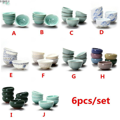 6 sets Chinese ceramic cups fish cups blue and white  teapot small porcelain tea bowl tea cup teaset accessories drink Drinkware ► Photo 1/6