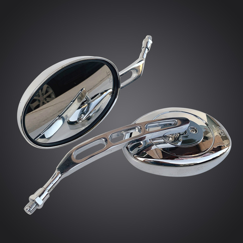 Motorcycle Oval Chrome Rearview Mirrors Universal Motorbike Side Mirror FOR Suzuki dl 650 v strom sv650 sv1000  intruder 800 ► Photo 1/6