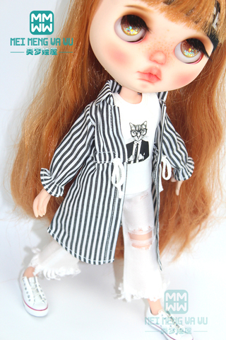 1pcs Blyth Doll Clothes Shirt, ripped jeans, headband, socks for 228-30cm Blyth Azone OB 1/6 doll accessories ► Photo 1/6