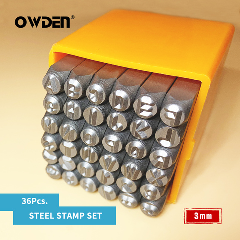 OWDEN 36Pcs Steel Metal Stamp Set Number and Letter Punch Tools 3mm ► Photo 1/6