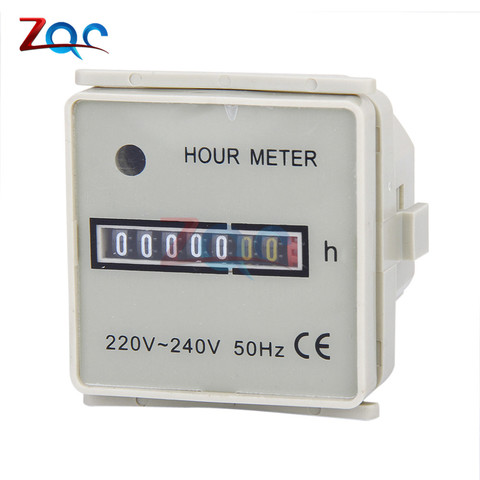 Industrial Hour Meter AC 220 -240V 50Hz Timer Counter AC Hourmeter Timing Gauge for Air Conditioning Machinery ► Photo 1/3