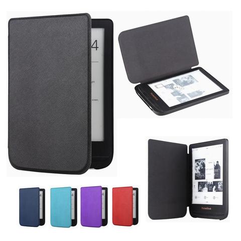 Gligle slim leather cover case for Pocketbook Touch lux 4 627 HD3 632 Basic2 616 Ereader +screen film free shipping ► Photo 1/6