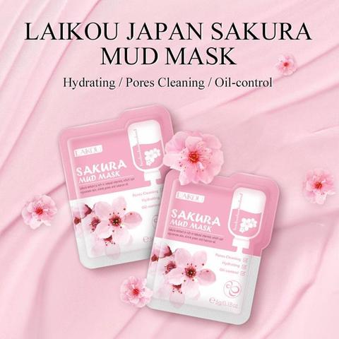 LAIKOU 7pcs Japan Sakura Mud Face Mask Anti Wrinkle Night Facial Packs Skin Clean Dark Circle Moisturize Anti-Aging Skin Care ► Photo 1/6