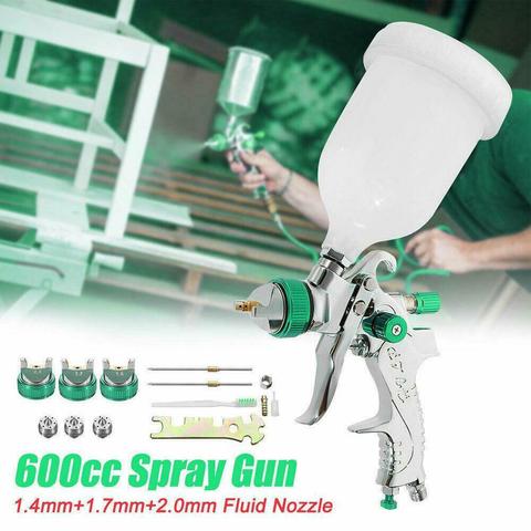 Professional HVLP 600ML 1.4mm Nozzle Gravity Pneumatic Air Paint Spay Gun