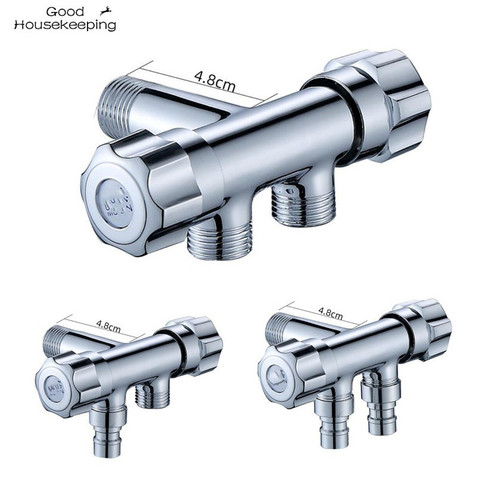G1/2 Three-way Triangle Valve One Into Two Out Double Water Angle Valve Washing Machine Toilet Stop Valve Multi-function Tap ► Photo 1/4