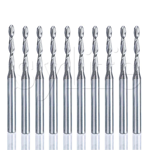 Set of 5 3.175 x 2 x 15mm Two Flute Carbide Ball Nose End Mills CNC Router Bit ► Photo 1/1