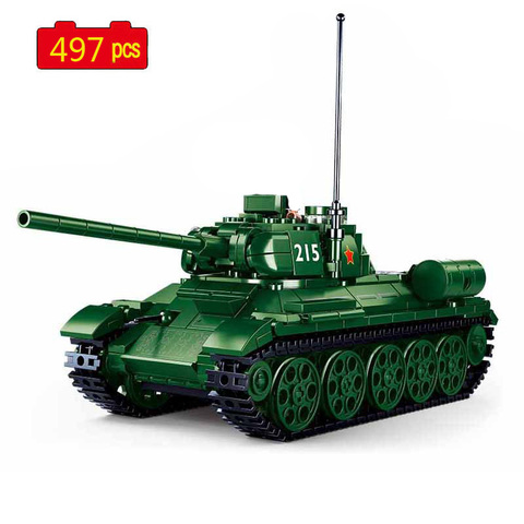 WW2 Military Series World War II Soviet T-34/85 Medium Tank DIY Model Soldier SWAT Building Blocks Bricks Toys Christmas Gifts ► Photo 1/6