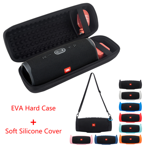 2022 Newest EVA Hard Case Travel Carrying Zipper Storage Bag + Soft Silicone Case Cover for JBL Charge 4 Bluetooth Speaker ► Photo 1/6