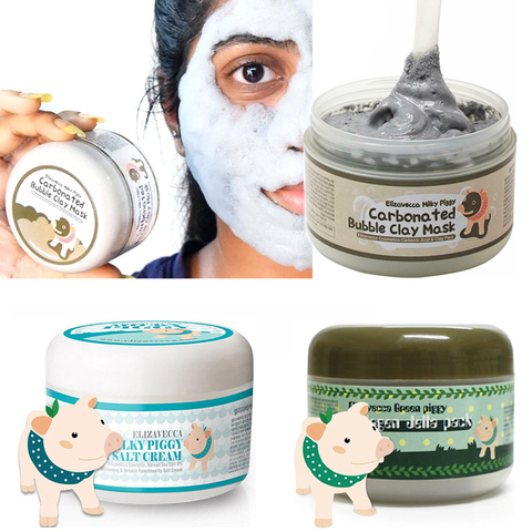 100g Elizavecca Milky Piggy Carbonated Bubble Clay Mask Green Piggy Collagen Jella Pack Aqua Brightening Mask Korea Facial Mask ► Photo 1/6