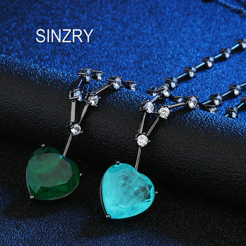 SINZRY new black gun plated cubic zirconia heart pendant vintage necklaces fashion jewelry accessory ► Photo 1/5