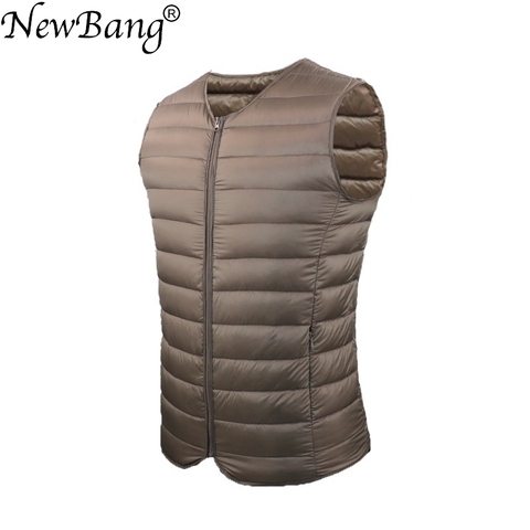 NewBang Men Down Vest Ultra Light Down Vest Portable V-neck Sleeveless Coat Man Winter Without Collar Warm Liner ► Photo 1/6
