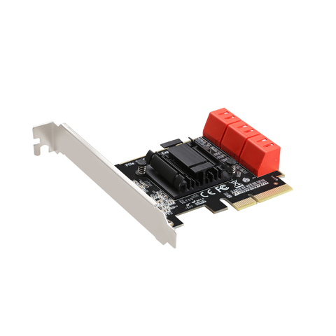 ASM1166 chip 6 ports SATA 3.0 to PCIe expansion Card PCI express 4X SATA Adapter SATA 3 Converter with Heat Sink ► Photo 1/5