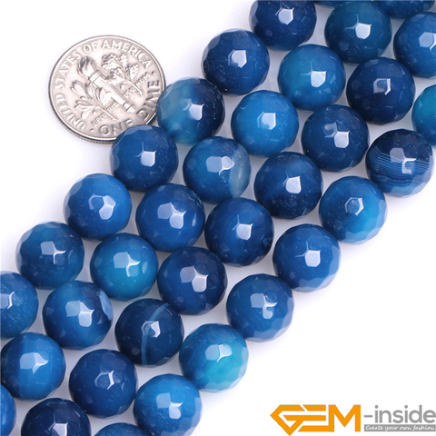 6 8 10mm Dark Blue Faceted Round Accessories Beads For Jewelry Making Strand 15 inch DIY Jewelry Bead For Women Bracelet Gifts ► Photo 1/6