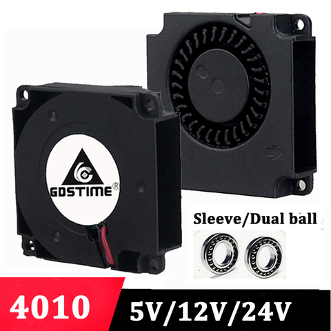 2PCS Gdstime 3D Printer Turbine 40mm Fans 5V 12V 24V 40mmx10mm 4010  DC Blower Fan Cooling Accessories Radial Turbo Heatsink ► Photo 1/6