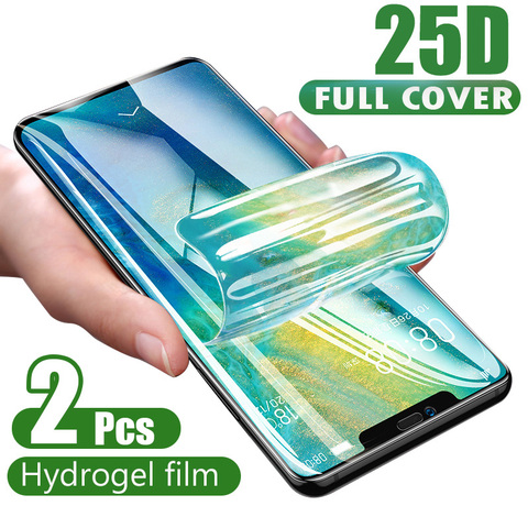 2Pcs 25D Curved Hydrogel Film For iphone 12 11 Pro XS Max XR 8 7 Plus Screen Protector for iphone SE 2022 X Ultra-Thin Hydrogel ► Photo 1/6