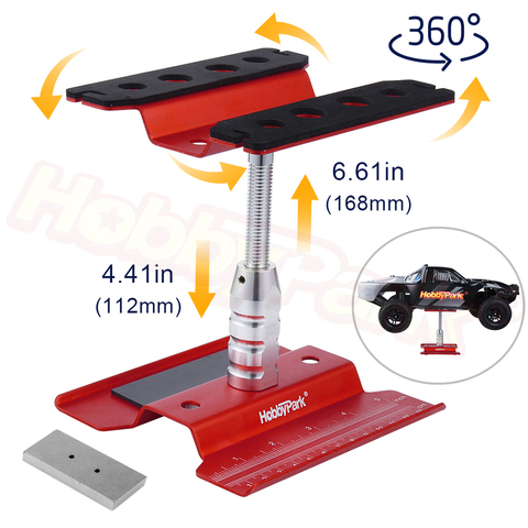 Aluminum Alloy RC Car Stand Work Station Repair Workstation 360 Degree Rotation Lift Or Lower for 1/12 1/10 1/8 Scale Models ► Photo 1/6